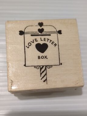Wooden Love Letter Box Decorative Stamp - Natural Wood